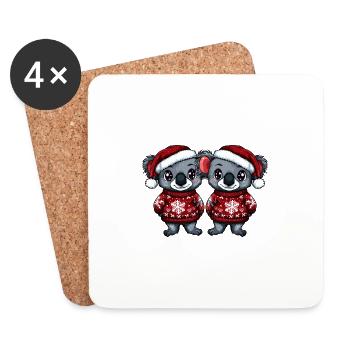 Koala Christmas Team - Coasters (set of 4) - white - Front