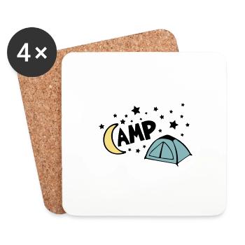 NIGHT CAMP CAMP NIGHT CAMPING STAR TENT MOTIF - Coasters (set of 4) - white - Front