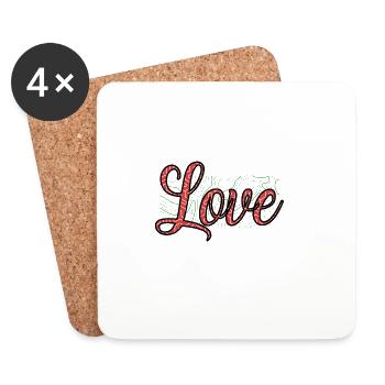 MOTHER'S DAY. HAPPY MOTHER'S DAY. MOM - Coasters (set of 4) - white - Front