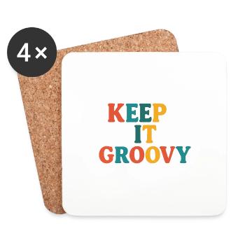Halten Sie es groovy - Untersetzer (4er-Set) - Weiß - Vorne