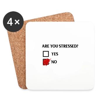 Are you stressed? - Bist du im Stress? - Untersetzer (4er-Set) - Weiß - Vorne