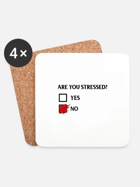 Are you stressed? - Bist du im Stress? - Untersetzer (4er-Set) - Weiß