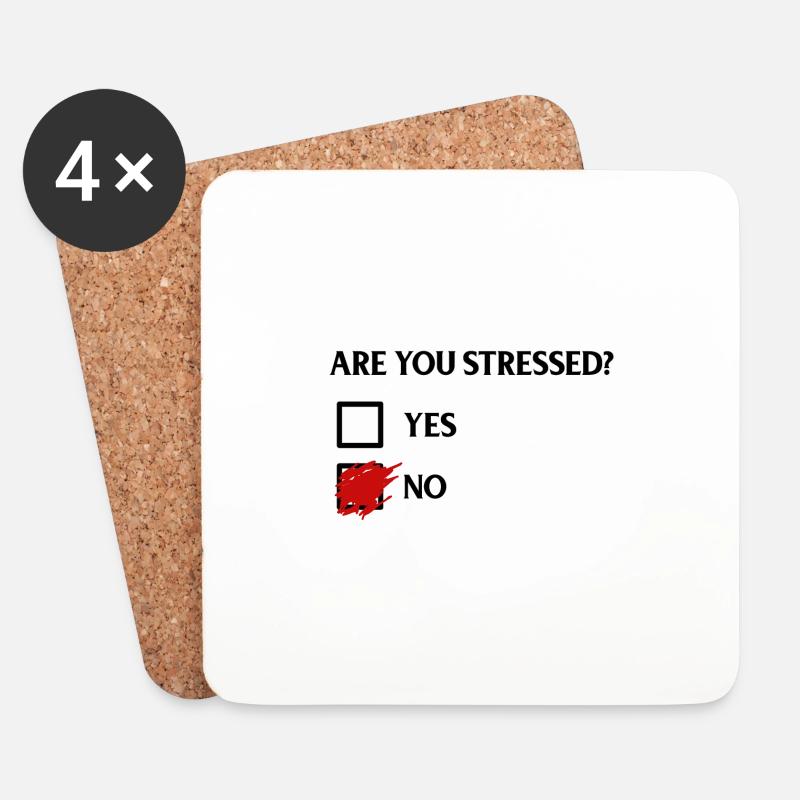 Are you stressed? - Bist du im Stress? - Untersetzer (4er-Set) - Weiß