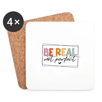 IDÉE DE RÉALITÉ RÉELLE PAS PARFAITE MOTIF DE PERFECTION - Dessous de verre (lot de 4) - blanc - Devant