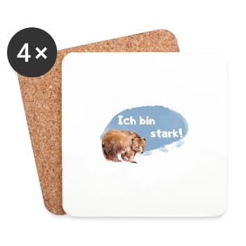 Bär Affirmation für Kinder und Tierliebhaber - Untersetzer (4er-Set) - Weiß - Vorne