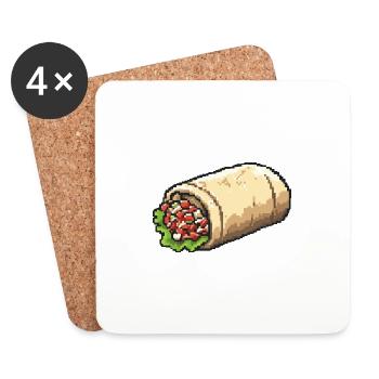 Burrito Pixel Gamer - Coasters (set of 4) - white - Front