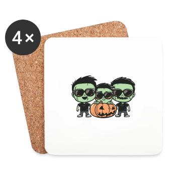 Zombies Halloween Cool - Dessous de verre (lot de 4) - blanc - Devant