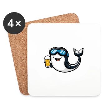 Wal Ski Bier - Untersetzer (4er-Set) - Weiß - Vorne