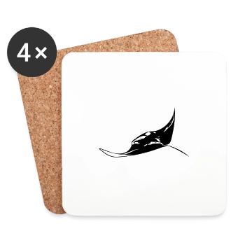 Manta volante - Dessous de verre (lot de 4) - blanc - Devant