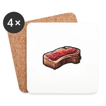 Steak Filet Pixel Gamer - Untersetzer (4er-Set) - Weiß - Vorne