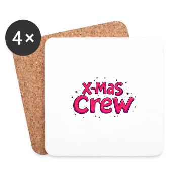 X-Mas Crew Weihnachten - Untersetzer (4er-Set) - Weiß - Vorne