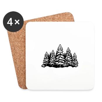 Forest Trees - Coasters (set of 4) - white - Front