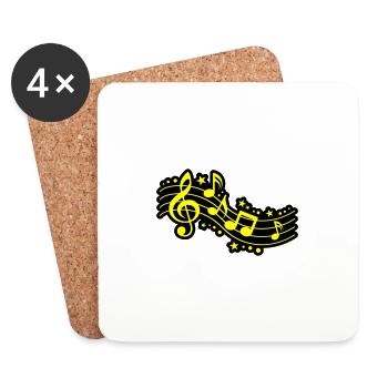 Music Notes Clef Music - Coasters (set of 4) - white - Front