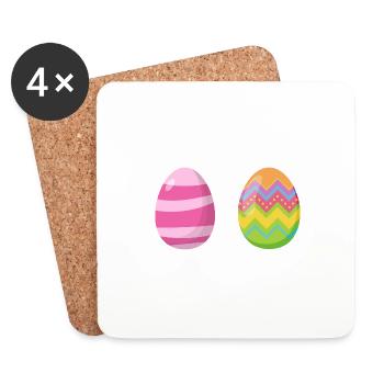 Colorful eggs in a good pose - Coasters (set of 4) - white - Front