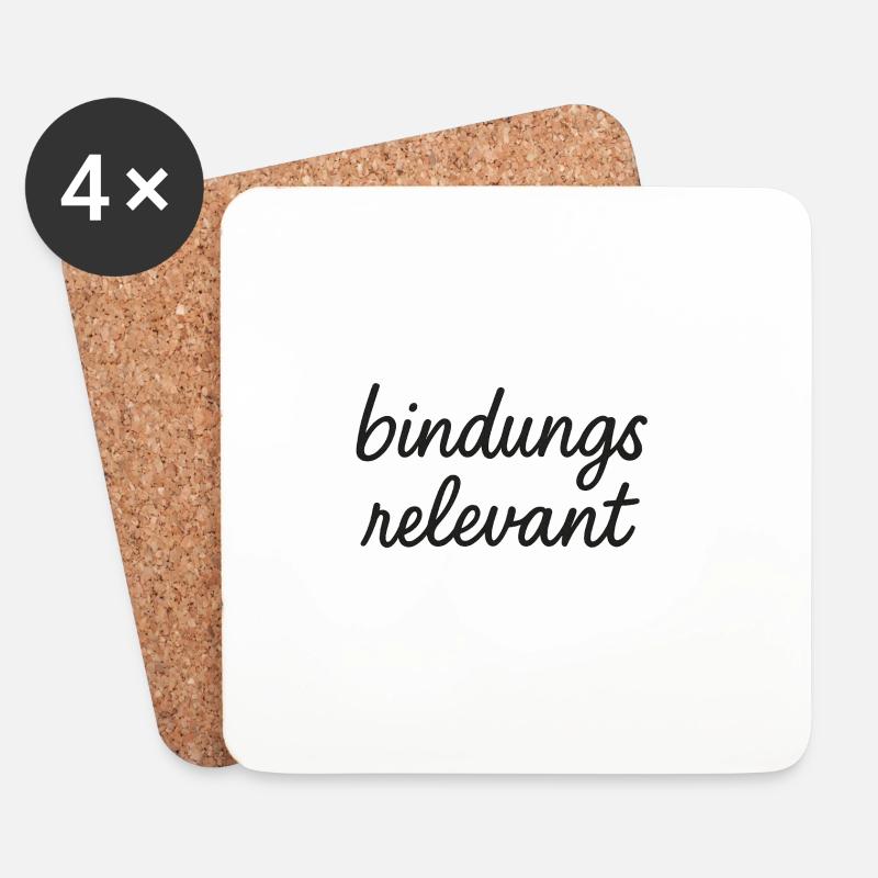 bindungsrelevant schwarz  - Untersetzer (4er-Set) - Weiß