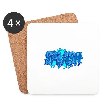 Splash graffiti lettrage - Dessous de verre (lot de 4) - blanc - Devant