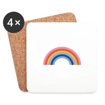 arc en ciel - Dessous de verre (lot de 4) - blanc - Devant