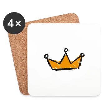 Couronne - Dessous de verre (lot de 4) - blanc - Devant