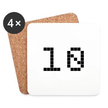 Number 10 - Coasters (set of 4) - white - Front