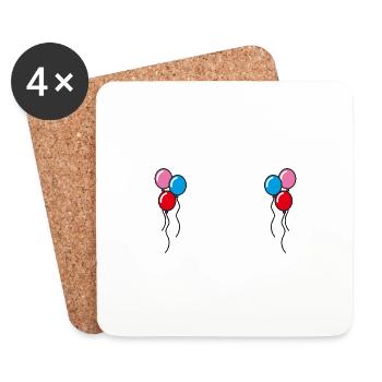 Idée cadeau ballon - Dessous de verre (lot de 4) - blanc - Devant