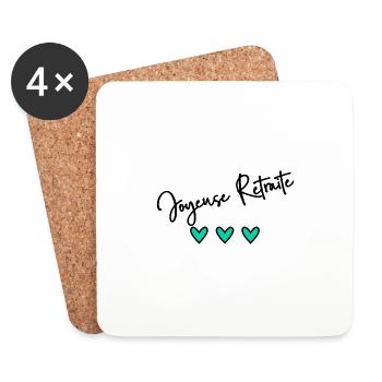 RETRAITE. BONNE RETRAITE. JOYEUSE RETRAITE - Dessous de verre (lot de 4) - blanc - Devant