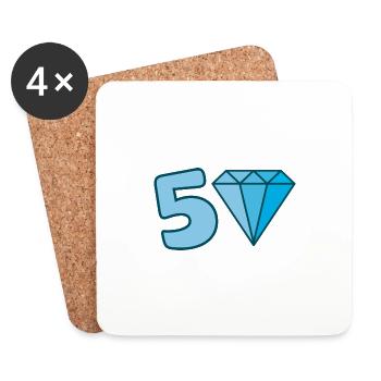 Diamant du 50e anniversaire - Dessous de verre (lot de 4) - blanc - Devant
