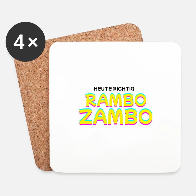 Heute Richtig: RAMBO ZAMBO - Untersetzer (4er-Set) - Weiß