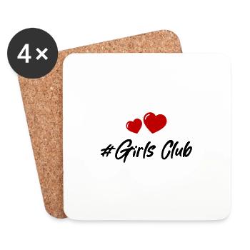 Club des filles Cœur - Dessous de verre (lot de 4) - blanc - Devant