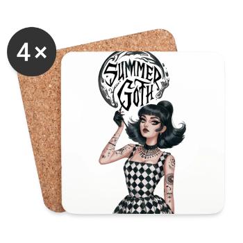 Summer Goth für Gothik Fans - Untersetzer (4er-Set) - Weiß - Vorne