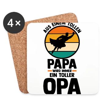 Vater Papa Großvater Opa - Untersetzer (4er-Set) - Weiß - Vorne