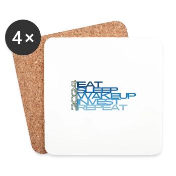 daily routine or everyday life - Coasters (set of 4) - white - Front