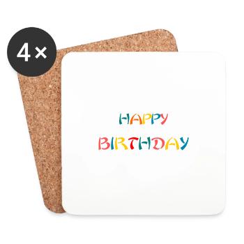 ALLES GUTE ZUM GEBURTSTAG. ALLES GUTE ZUM GEBURTSTAG. JAHRESTAG. - Untersetzer (4er-Set) - Weiß - Vorne