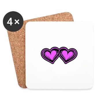 Hearts Symbol Marriage Love - Coasters (set of 4) - white - Front