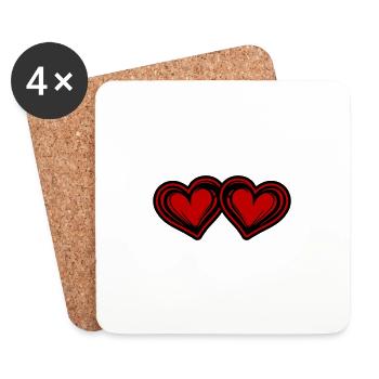 Hearts Symbol Marriage Love - Coasters (set of 4) - white - Front