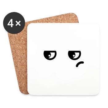 Augen Genervt Kawaii - Untersetzer (4er-Set) - Weiß - Vorne