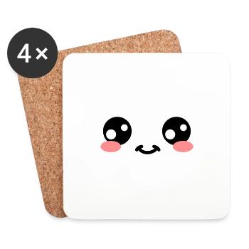 Yeux Doux Kawaii - Dessous de verre (lot de 4) - blanc - Devant