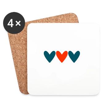 COUPLE. JUST MARRIED. EVJF. SAINT VALENTIN. MARIES - Dessous de verre (lot de 4) - blanc - Devant