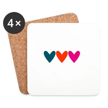 VALENTINE'S DAY. Bachelorette party. I LOVE YOU. I LOVE YOU. LOVE - Coasters (set of 4) - white - Front
