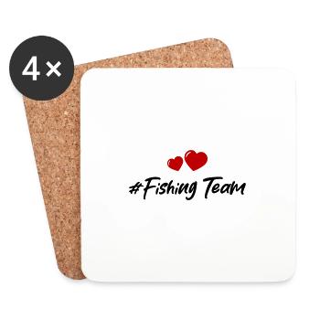 fishing team herz - Untersetzer (4er-Set) - Weiß - Vorne
