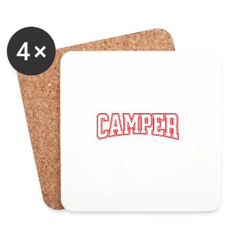 Campeur - Dessous de verre (lot de 4) - blanc - Devant