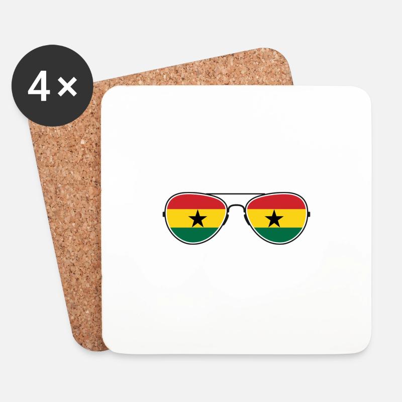 Ghana Afrika - Untersetzer (4er-Set) - Weiß
