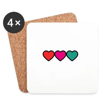 THANK YOU. MISTRESS. MASTER. HEART. THANK YOU MISTRESS. - Coasters (set of 4) - white - Front