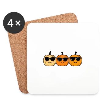 Citrouille Halloween - Dessous de verre (lot de 4) - blanc - Devant