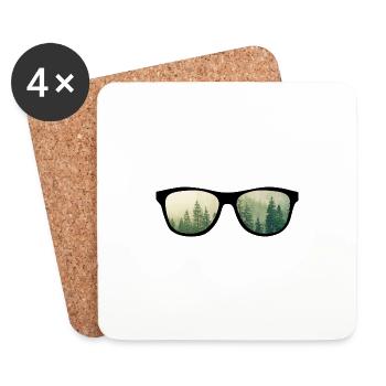 Sonnenbrille Natur Landschaft - Untersetzer (4er-Set) - Weiß - Vorne