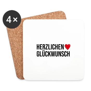 Glückwunsch Geburtstagsgruß Geschenkidee - Untersetzer (4er-Set) - Weiß - Vorne