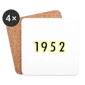 1952 Jahr Geburtstag - Untersetzer (4er-Set) - Weiß - Vorne
