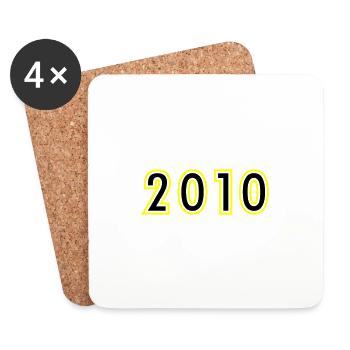 2010 Year Birthday - Coasters (set of 4) - white - Front