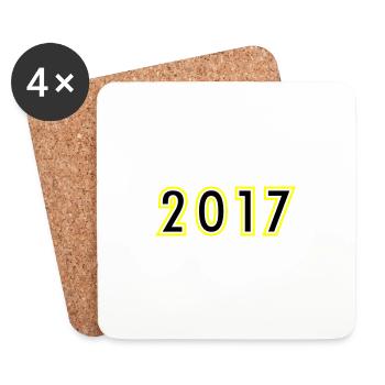 2017 Jahr Geburtstag - Untersetzer (4er-Set) - Weiß - Vorne