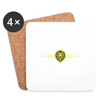 Lion Symbole Roi Couronne - Dessous de verre (lot de 4) - blanc - Devant