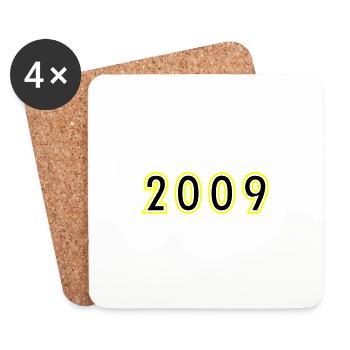 2009 Jahr Geburtstag - Untersetzer (4er-Set) - Weiß - Vorne